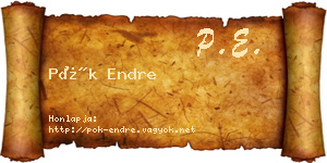 Pók Endre névjegykártya